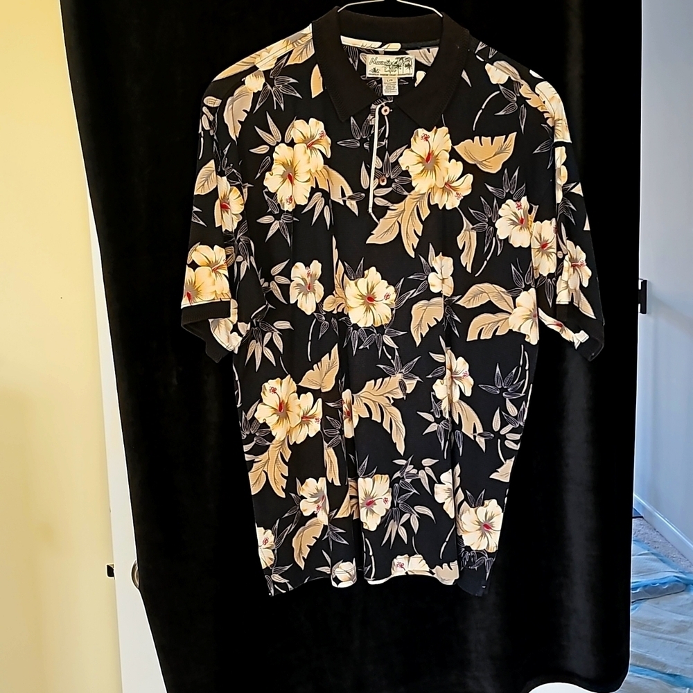 Mens hawaiian cotton polo